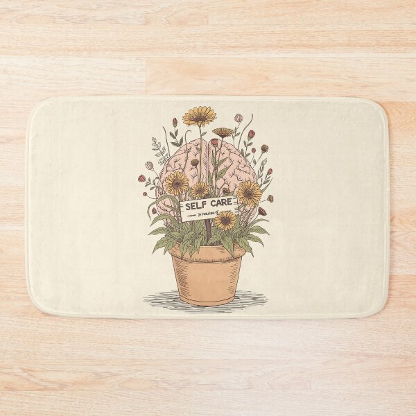 Item preview, Brain in a flowerpot with wildflowers, self-care, mental health designed and sold by Karitza Daniela.
