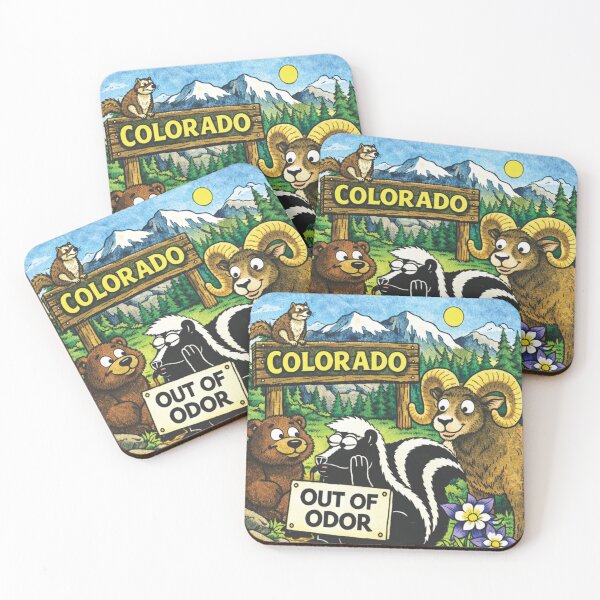 Item preview, Colorado “Out of Odor” Skunk Cartoon – Funny Mountain Wildlife Souvenir designed and sold by purrtees.