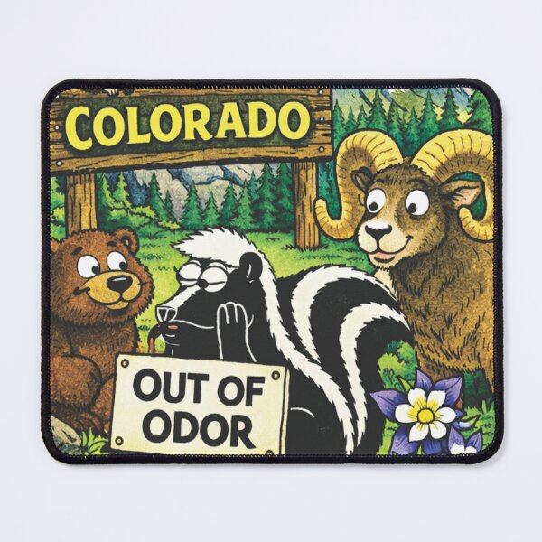 Item preview, Colorado “Out of Odor” Skunk Cartoon – Funny Mountain Wildlife Souvenir designed and sold by purrtees.