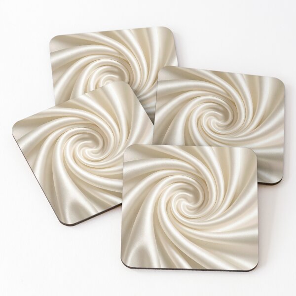 Item preview, Ivory Swirled Satin Fabric designed and sold by Maria Dryfhout.