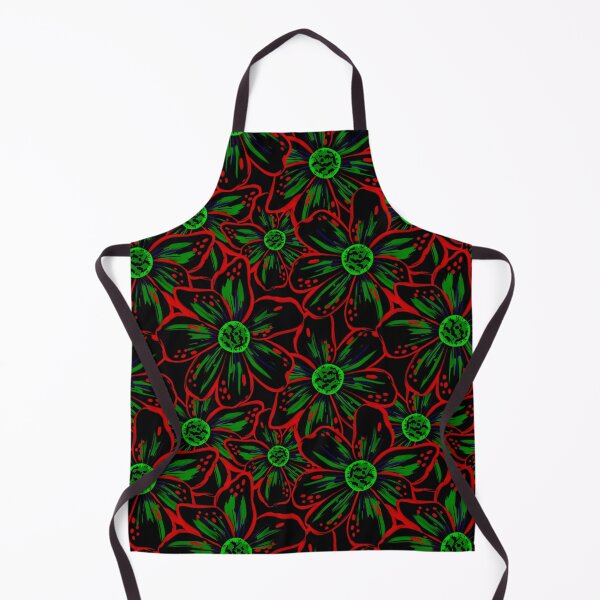 Item preview, Expressive Bold Painterly Florals Tropical Neon Electric Red Green  designed and sold by thecolorbirdie.