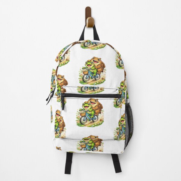 Item preview, frog and toad on a bicycle designed and sold by FroggyOnly.