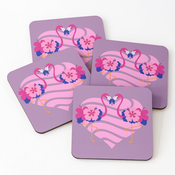 Item preview, Two Flamingos in Love - Floral heart illustration. designed and sold by LunaPrintCo.