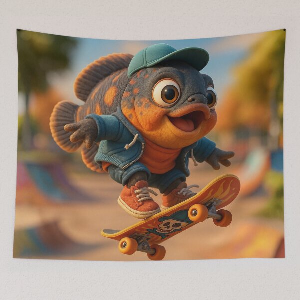 Item preview, Skater Oscar Fish designed and sold by Sillytoe.