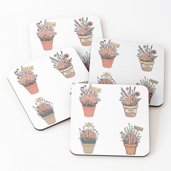Item preview, Brains in pots with flowers (self-care and health) designed and sold by Karitza Daniela.