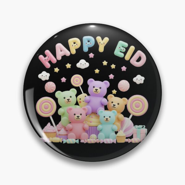 Item preview, Cute "Happy Eid" Pastel Teddy Bears & Sweets Party designed and sold by D-Islamic.