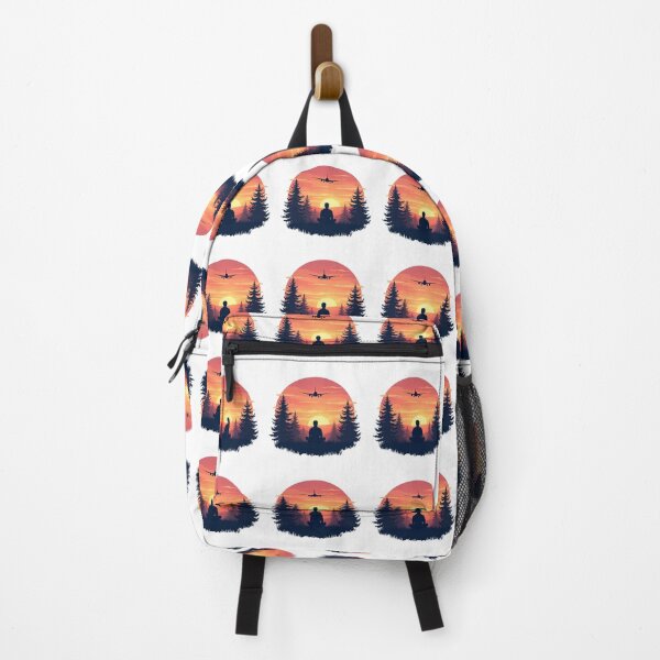 Item preview, Serene Sky Watcher Meditation Sunset Silhouette designed and sold by Posiheal26.