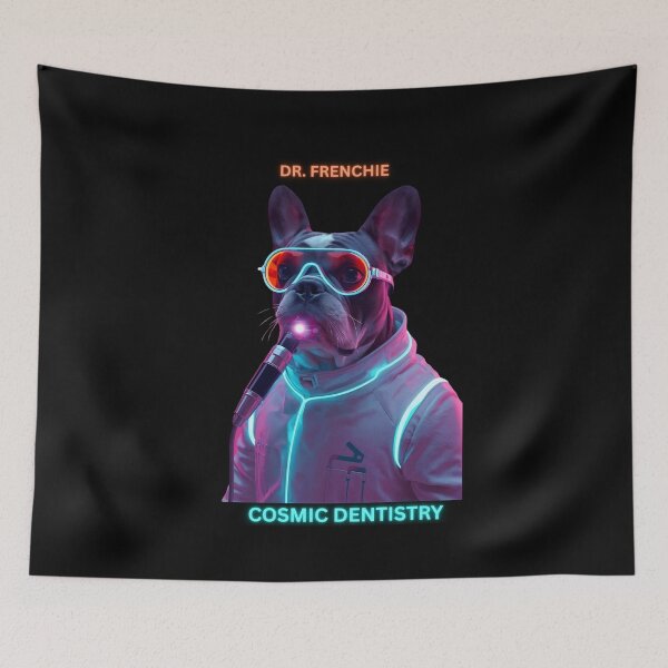 Item preview, French Bulldog Dentist Fixing Galaxy Smiles In Space designed and sold by Canine Cosmos.