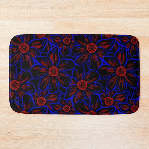 Item preview, Expressive Bold Painterly Florals Tropical Neon Electric Red Blue designed and sold by thecolorbirdie.