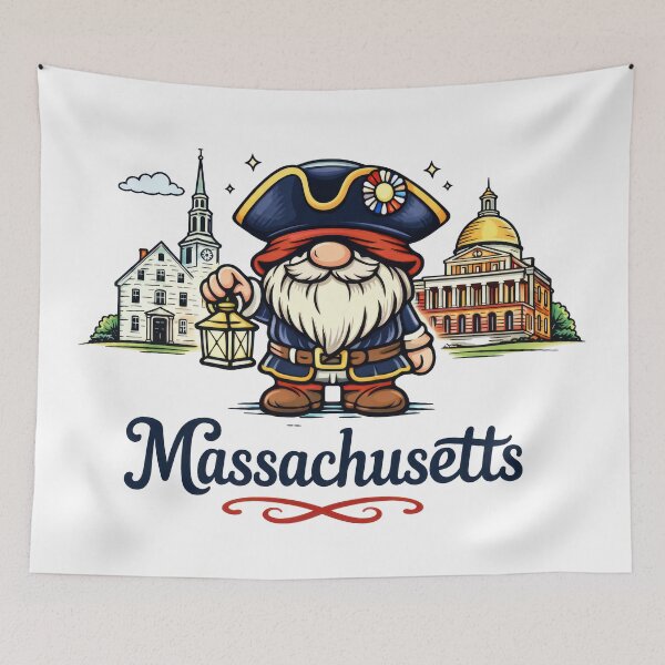Item preview, Massachusetts Colonial Gnome Lantern Illustration designed and sold by Moriarty's Digital Visions.