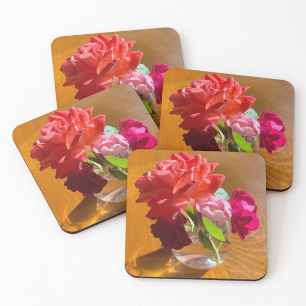 Item preview, Roses in morning sun | fresh cut roses | pink roses | Coral roses | red roses  designed and sold by hollycooper.