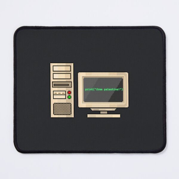 Item preview, "Free Palestine!" print command in Python on a computer designed and sold by namiimami.