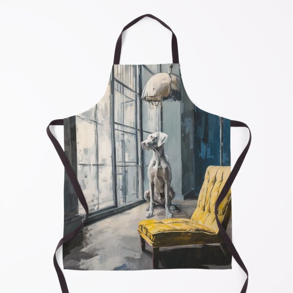 Item preview, A striking Weimaraner posed in a modern interior, Dogs in Motion designed and sold by CDC40.