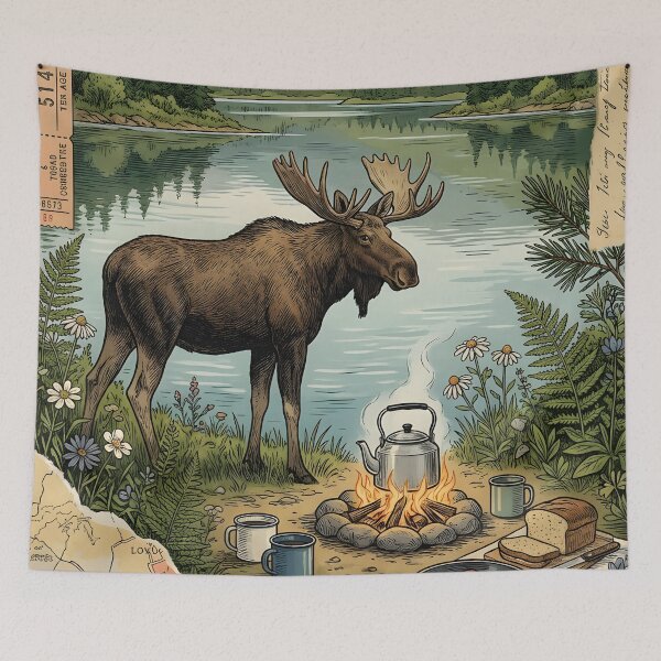 Item preview, Quiet breakfast by the lake along Cabot Trail designed and sold by CoffeeinBloom.