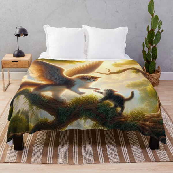 Item preview, Winged Mother Cat and Kitten designed and sold by TinCatOutPost.