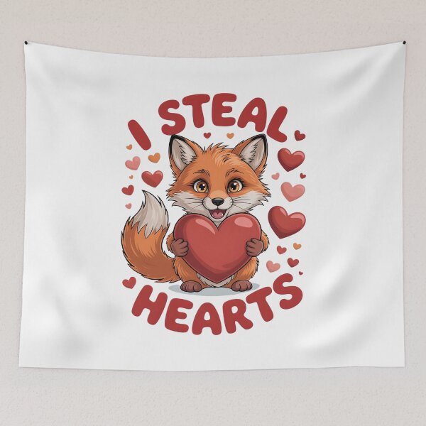 Item preview, I Steal Hearts – Cute Fox Valentine’s Day Design designed and sold by JaaCreativeShop.