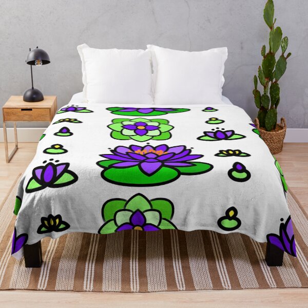 Item preview, Purple water lily pattern  | purple  floral pattern  | lily pad pattern | water floral design | periwinkle very peri water lilies designed and sold by hollycooper.