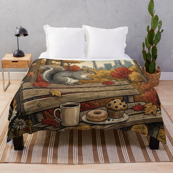 Item preview, Autumn coffee beside squirrel at High Park designed and sold by CoffeeinBloom.