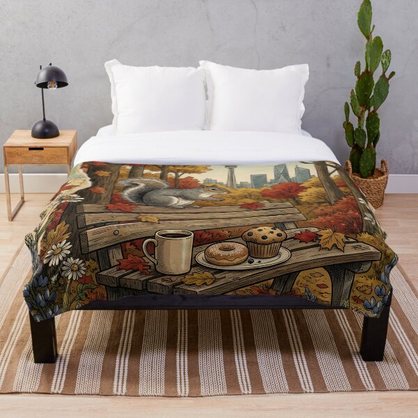 Item preview, Autumn coffee beside squirrel at High Park designed and sold by CoffeeinBloom.