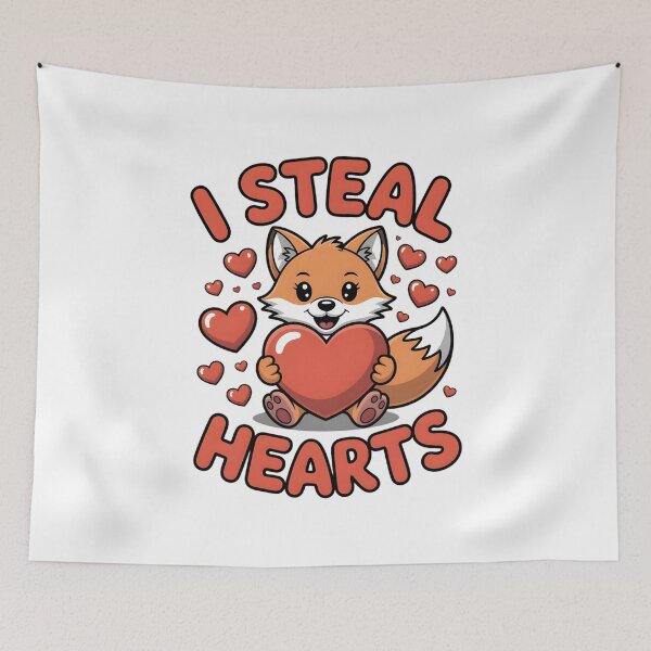 Item preview, I Steal Hearts – Cute Fox Valentine Shirt designed and sold by JaaCreativeShop.