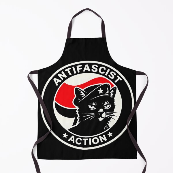 Item preview, Antifa Cat Badge Sticker – Anti-Fascist Resist Fascism Circle Design designed and sold by WAUZ.