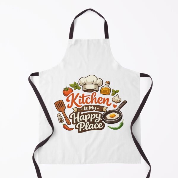 Item preview, Kitchen Is My Happy Place | Cozy Cooking Apron designed and sold by RALYSHOP.