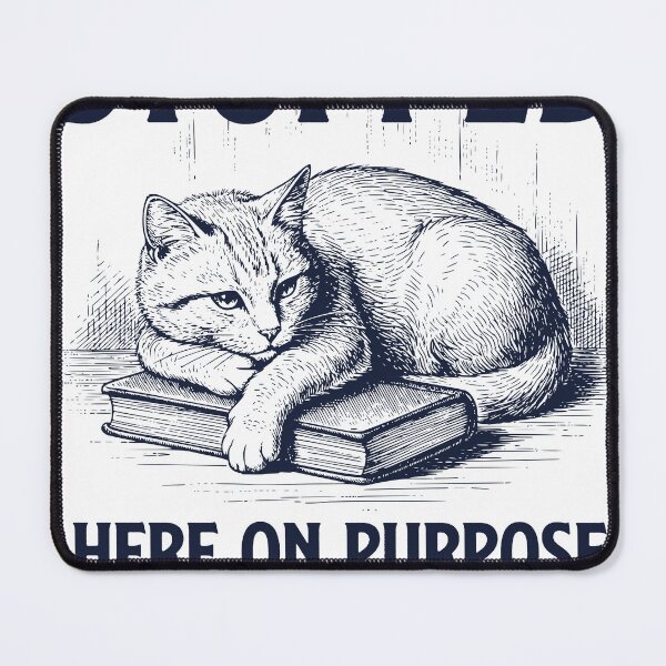 Item preview, Stopped – Vintage Cat Book Illustration with Introvert Quote designed and sold by TeeVerse27.