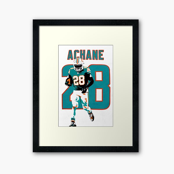 De’Von Achane Dolphins #28 Minimalist Art Framed Art Print
