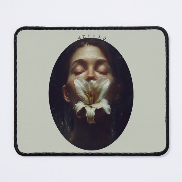 Item preview, Unsaid - Painterly Surreal Portrait with Floral Elements designed and sold by Neurodelic.