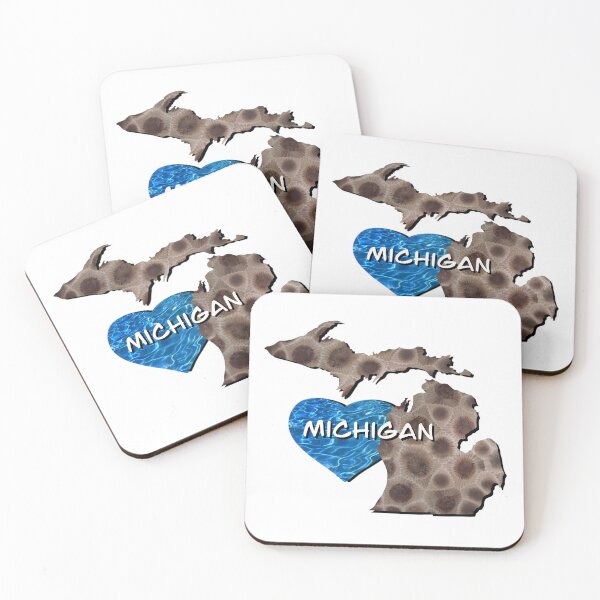 Item preview, Michigan Petoskey stone | Great Lake State | water pattern designed and sold by hollycooper.