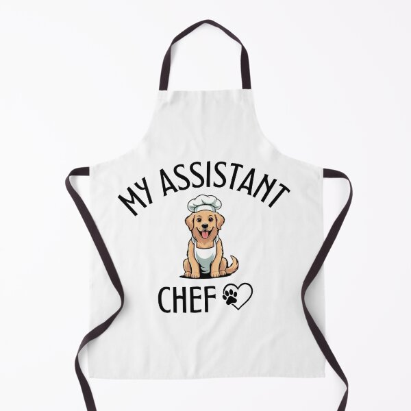 Item preview, My Assistant Chef | Funny Dog Kitchen Apron designed and sold by RALYSHOP.