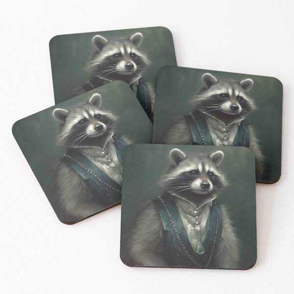 Item preview, Dapper Raccoon Gentleman in Blue Vest Gatsby Style designed and sold by naughty-raccoon.