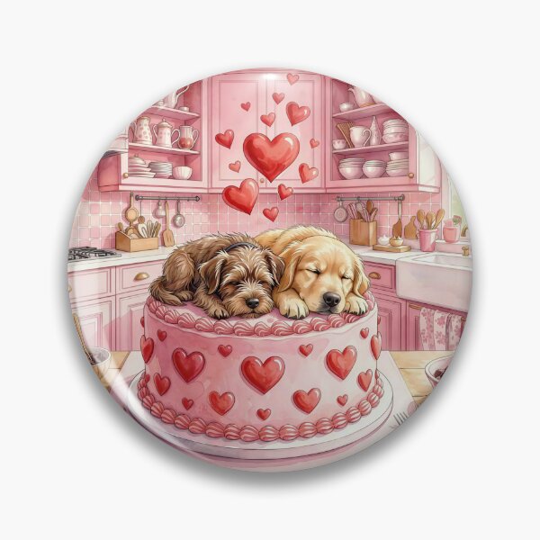 Item preview, Valentine Puppies Sleeping on Cake designed and sold by M-Y-A-R-T-.