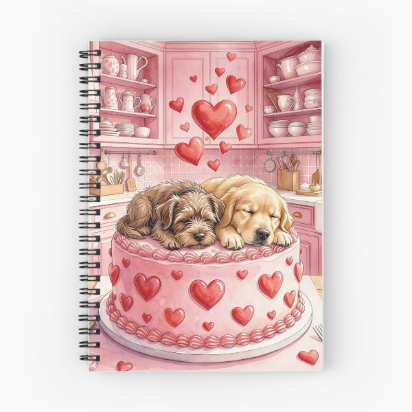 Item preview, Valentine Puppies Sleeping on Cake designed and sold by m-y-A-I-A-R-T-.