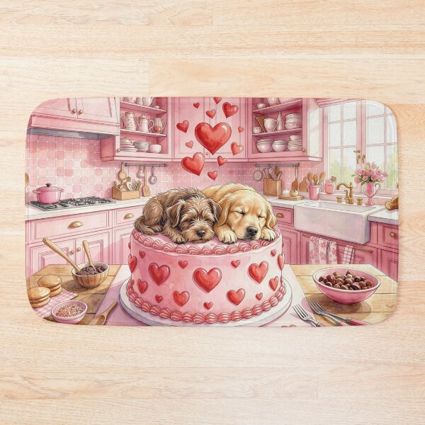 Item preview, Valentine Puppies Sleeping on Cake designed and sold by M-Y-A-R-T-.