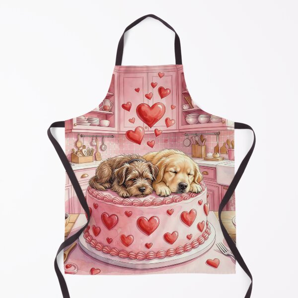 Item preview, Valentine Puppies Sleeping on Cake designed and sold by M-Y-A-R-T-.