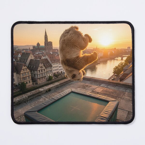 Item preview, Brown Panda Bounces on Strasbourg Trampoline designed and sold by Tridentulus.