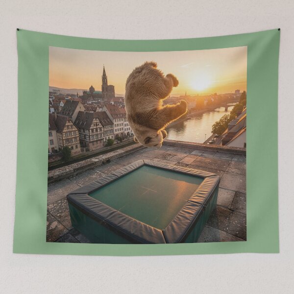 Item preview, Brown Panda Bounces on Strasbourg Trampoline designed and sold by Tridentulus.