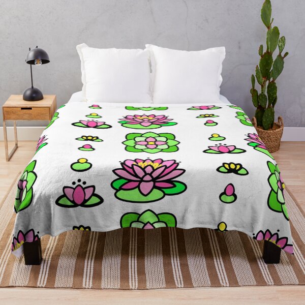Item preview, Pink water lily pattern  | pink floral pattern  | lily pad pattern designed and sold by hollycooper.