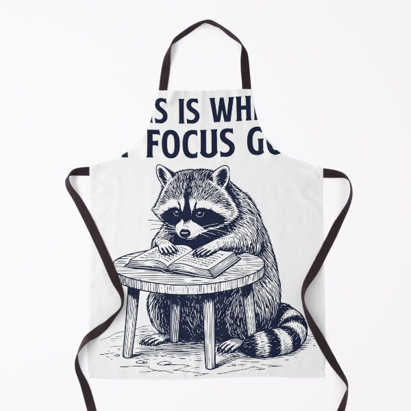 Item preview, This Is Where My Focus Goes – Vintage Raccoon Reading Illustration designed and sold by TeeVerse27.