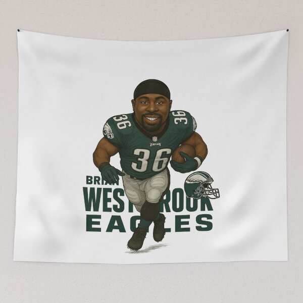 Item preview, Brian Westbrook Eagles Running Back Action Caricature designed and sold by TheArtOfCar.