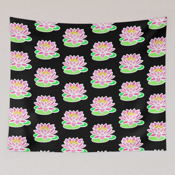 Item preview, Pink water lily illustration | pink floral | lily pad designed and sold by hollycooper.