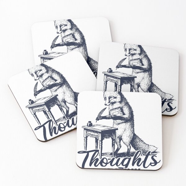 Item preview, Thoughts Into Ink – Vintage Fox Writing Illustration for Creatives designed and sold by TeeVerse27.
