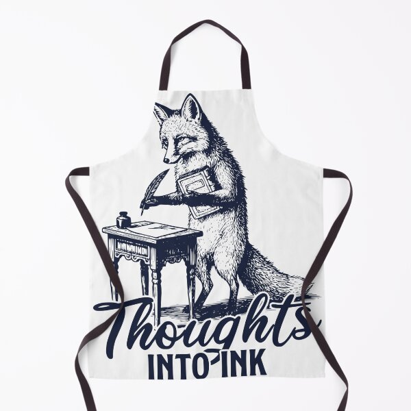 Item preview, Thoughts Into Ink – Vintage Fox Writing Illustration for Creatives designed and sold by TeeVerse27.