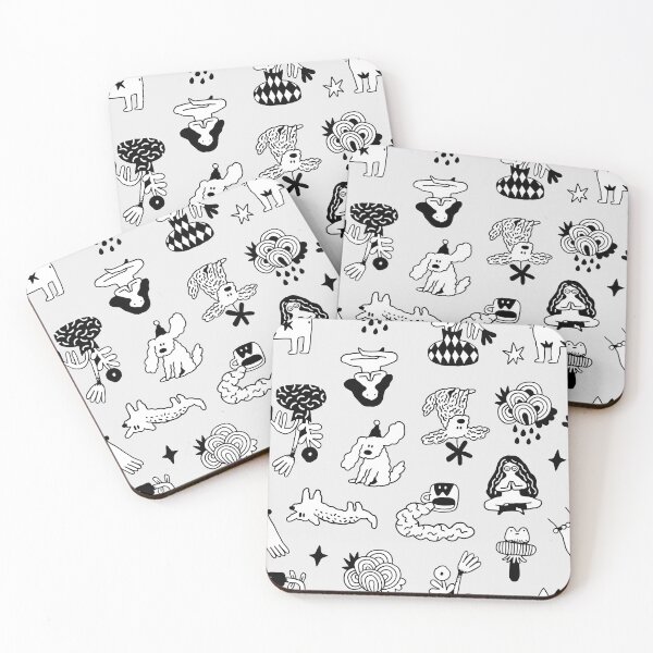 Item preview, Doodle funny dogs, cat, girl and flowers designed and sold by kostolom3000.