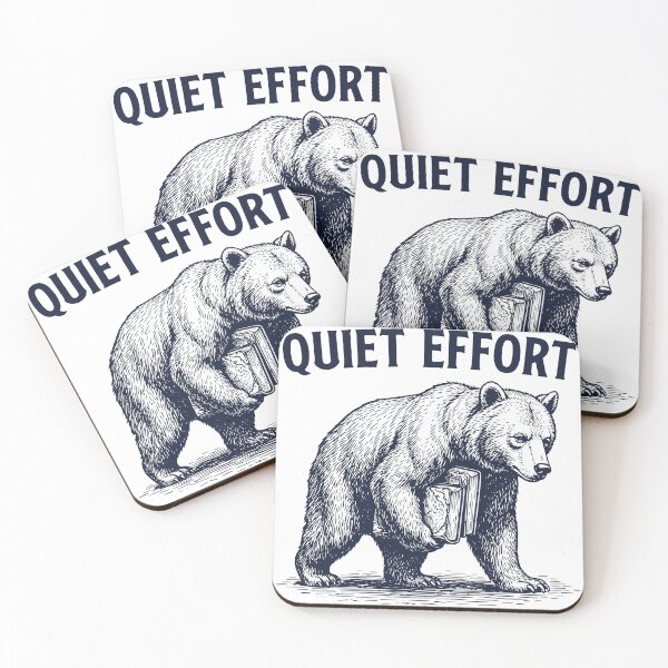 Item preview, Quiet Effort – Vintage Bear Illustration with Book designed and sold by TeeVerse27.