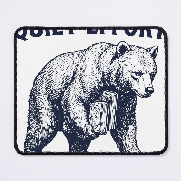 Item preview, Quiet Effort – Vintage Bear Illustration with Book designed and sold by TeeVerse27.