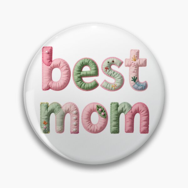 Item preview, BEST MOM - IN PINK & GREEN FAUX LETTERING designed and sold by AlexOBrienArt.