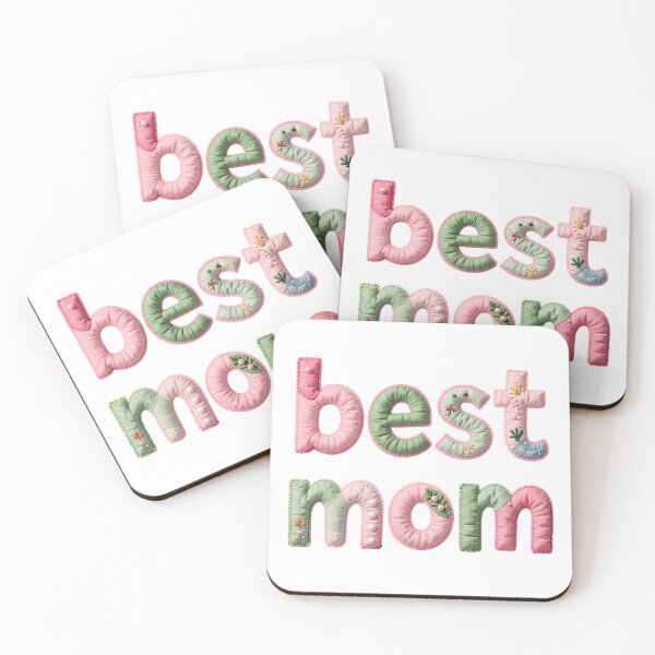 Item preview, BEST MOM - IN PINK & GREEN FAUX LETTERING designed and sold by AlexOBrienArt.