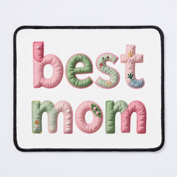 Item preview, BEST MOM - IN PINK & GREEN FAUX LETTERING designed and sold by AlexOBrienArt.